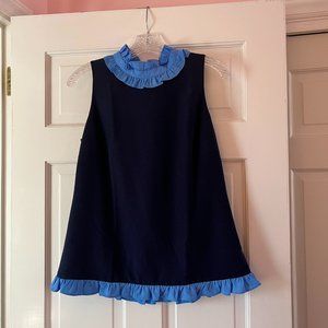 NWT Sail to Sable navy double ruffle top XS
